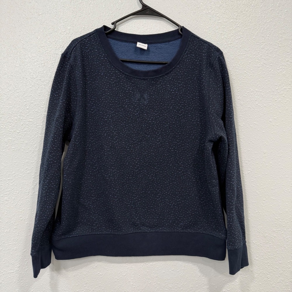 Amazon Essentials Women Navy Blue‎ Speckled Crewneck Sweatshirt Size L